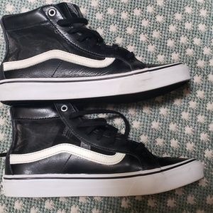 Van's mesh leather high tops